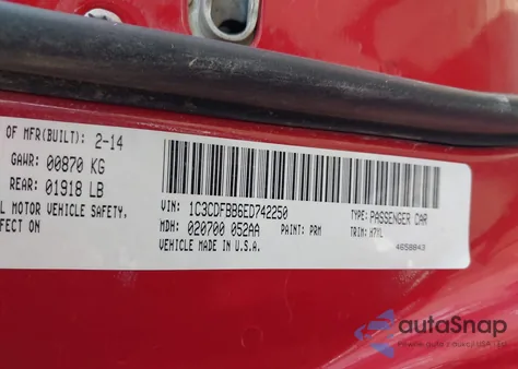 2014 Dodge Dart Sxt from USA, damaged, VIN 1C3CDFBB6ED742250